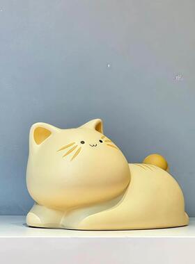 创意猫咪纸巾盒陶瓷卫生纸盒客厅可爱纸巾收纳盒桌面摆件2025新款