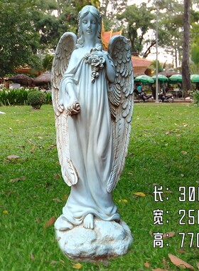 欧式玻璃钢天使人物雕塑摆件家居客厅装饰品婚庆道具庭院高端精致