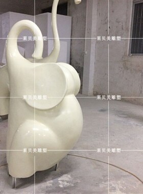 户外广场园林小品玻璃钢雕塑动物抽象艺术大象落地摆件专业定制