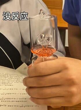 爱情温度计手持升温爱心可以沸腾的趣味工艺礼品摆饰喷水玻璃手中