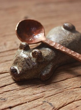 适野  日常卡通白色筷枕摆件手作陶器庭院民宿日式陶艺送礼陶瓷