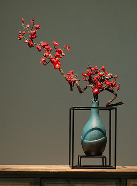 新中式桌面腊梅花瓶客厅电视柜玄关装饰品酒店茶室博古架禅意摆件