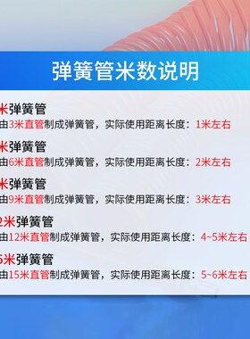 PU弹簧管吹尘枪自动伸缩高压气泵空压机螺旋气管6/8/10/12mm气枪
