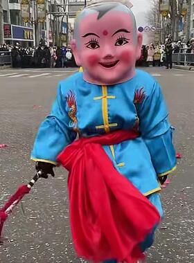 大头娃娃头套面具年会搞笑头套舞龙舞狮表演大头娃娃全套人物道具
