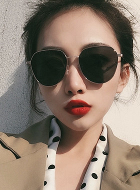 韩国潮网红墨镜女圆脸方圆形偏光太阳镜街拍防紫外线遮阳男士眼镜