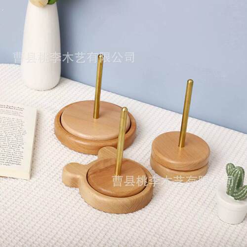 毛线轴手工编织绕线轴收纳神器辅助工具能转动木架旋转支架手工线 - 图2