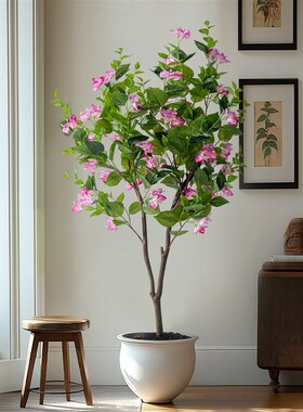 仿真植物三角梅假花树落地盆栽大型假树高级仿生绿植摆件客厅装饰