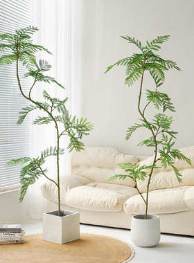 蓝色的花楹仿真绿色植物落地盆栽仿生植物摆件室内客厅沙发旁装饰