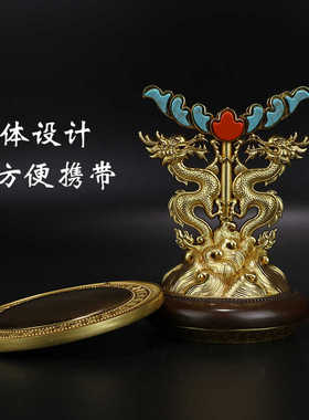 慧宝准提镜B款纯铜平面凸面镜坛随身唐密藏密乘供修吉祥摆件