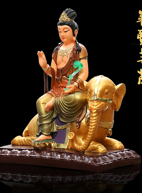 家用文殊菩萨普贤菩萨 寺庙佛像供奉汉白玉文殊普贤神像 华严三圣