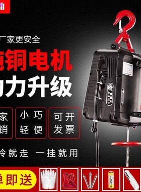 电动葫芦220v小吊机家用小型升降0.5吨微型便携提升机遥控电葫芦