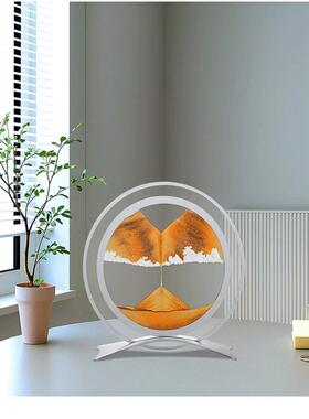 创意动态流沙画摆件解压简约沙漏客厅摆件乔迁入宅摆件展示柜摆件