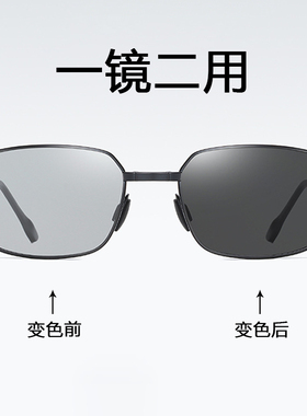 太阳镜男变色偏光可折叠墨镜司机开车自动智能感光日夜两用眼镜