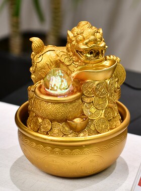泉州市手工树脂招财风水轮摆件 财源滚滚时来运转祝福桌面摆件 客