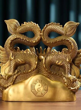 纯黄铜避火龙瓶子厨房西北角化解火烧天门灶台旁边家居摆件装饰品