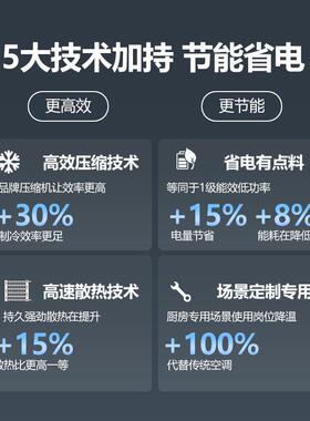 岚畅2P商用厨房专用空调高效制冷管道式新风降温一体机岗位送风