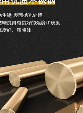 玻璃门拉手304不锈钢拉手推拉门把手大门拉手加厚玫瑰钛金圆管