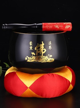 弘德佛字铜磬莲花铜钵修行钵佛音碗佛具法器颂钵疗愈工具铜庆摆件