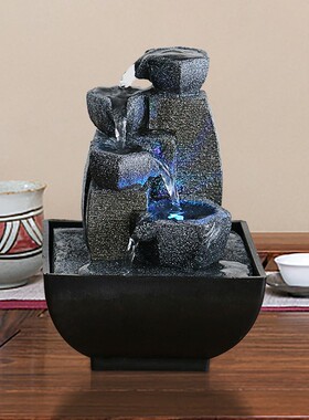 水晶球摆件带水流石来运转珠轮流水喷泉循环招财办公桌面装饰