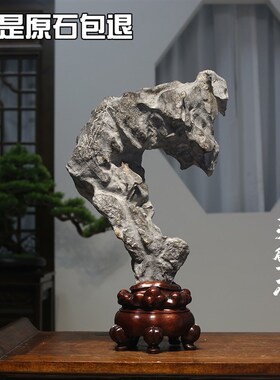 天然太湖石奇石原石观赏石中式灵璧石大小景观石孤品石头庭院摆件
