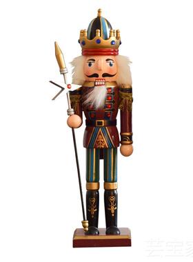 30CM胡桃夹子木偶锡兵士兵木头人复古款圣诞节小摆件手工装饰送礼