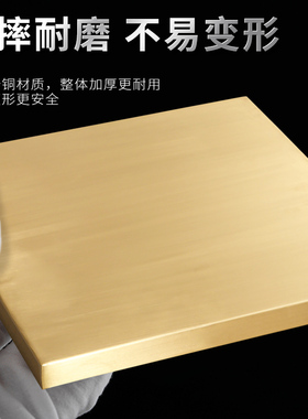 金属方形黄铜盘子圆形金色摆件家用托盘茶几首饰钥匙玄关收纳定制