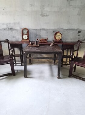 老物件榆木老家具太师椅古董八仙桌条案老椅子民俗怀旧老式摆件