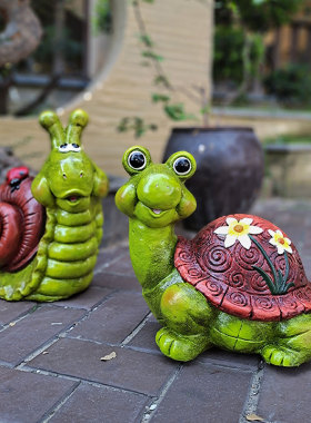 花园装饰摆件创意庭院卡通动物乌龟蜗牛园林景观雕塑布置工艺饰品