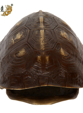 真古意 纯铜乌龟壳摆件文玩手把件铜龟壳六爻工具器具随身工艺品