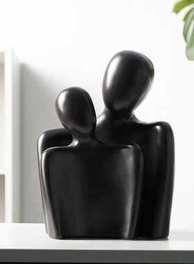 北欧简约抽象人物陶瓷摆件卧室房间桌面布置摆设办公室书柜装饰品