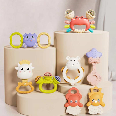 kebeen摇铃婴儿新生儿安抚玩具可啃咬宝宝早教益智玩具动物卡通