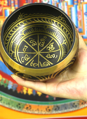 尼泊尔颂钵音疗佛音钵手工佛音碗冥想静心钵桌面摆件办公室铜磬