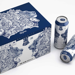 雪花黑狮低度白啤500ml×12听