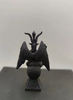纯铜复古羊头死神摆件埃及老版撒旦黑暗教主骷髅纯铜项链吊坠摆件