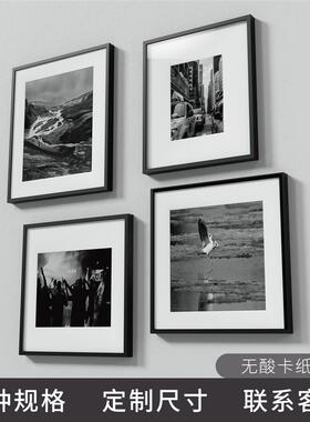 青枝高端黑色铝合金相框画框无酸画廊款a3a4正方形大尺寸裱画框