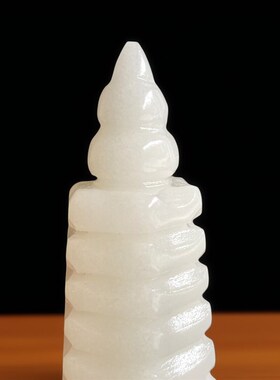 天然白玉文昌塔摆件九层13层祝福书房办公室礼品天然玉石玉雕宝塔