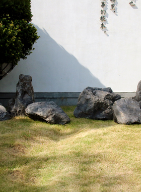 庭院花园仿真石头造景不规则玻璃纤维景观石刻字户外园林空心假山