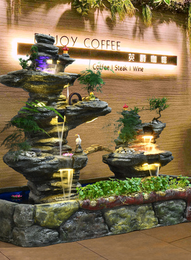 小洪大型假山流水喷泉户外庭院石头鱼池景观酒店别墅风水招财摆件
