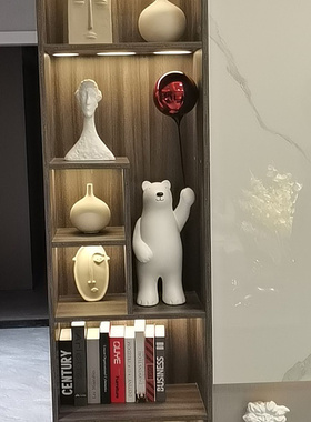 儿童卧室可爱小白熊摆件轻奢客厅电视柜玄关民宿店面展厅橱窗装饰