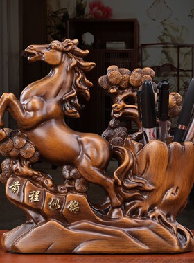 文昌塔笔筒创意办公室桌面摆件高档木质学生教师节礼物送老师实用