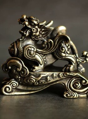 一帆风顺复古纯黄铜公母一对貔貅店铺开业招财守财家里摆件工艺品
