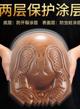 藏村解压木鱼实木家用打击乐器紫檀木原木木雕摆件