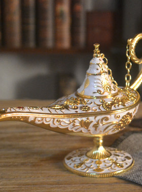 欧式家居饰品合金阿拉丁神灯客厅书房静物桌面酒店摆件生日小礼物