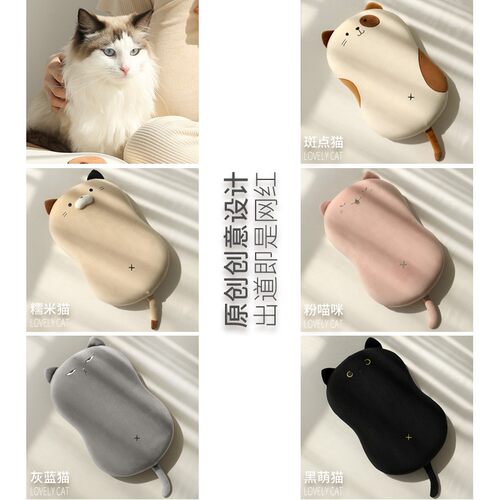 猫肚子皮枕头女护颈椎助睡眠单人记忆棉卡通宿舍学生记忆枕芯成人 - 图1