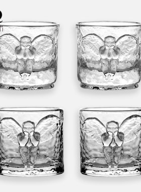 稀奇艺术天使浮雕威士忌冷水洋酒玻璃杯子结婚生日礼品盒装