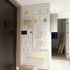 Solid wood perforated board entry porch storage rack custom meter box to block the wall decoration storage above the shoe cabinet