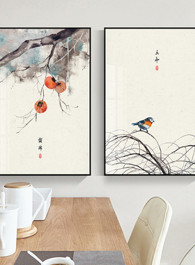 新中式装饰画餐厅背景墙挂画春分冬至二十四节气客厅厨房墙面壁画