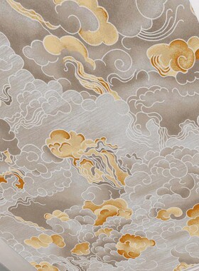 仙佛堂墙布客厅背景壁纸中式祥云寺庙吊顶贴纸天花板复古棚顶墙纸