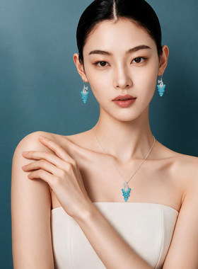 华夏首礼云南省博物馆孔雀花丝吊坠耳坠银饰品文创礼物送女友