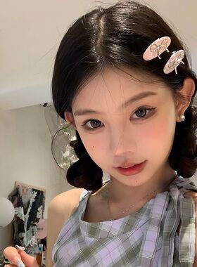 【蜜桃茶】草莓千层 蝴蝶结小发夹女刘海夹发卡边夹头饰甜美发饰